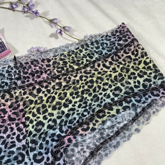 NEW Hanky Panky [ PLUS 3X ] Signature‎ Cheetah Rainbow Lace Boyshorts Panty - Picture 6 of 12